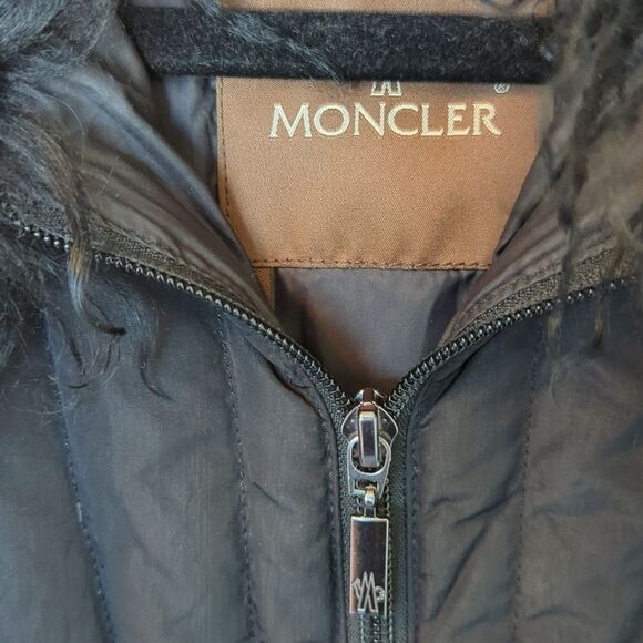 Moncler Vintage Black Down Fur Long Winter Coat S‎ - Picture 8 of 13